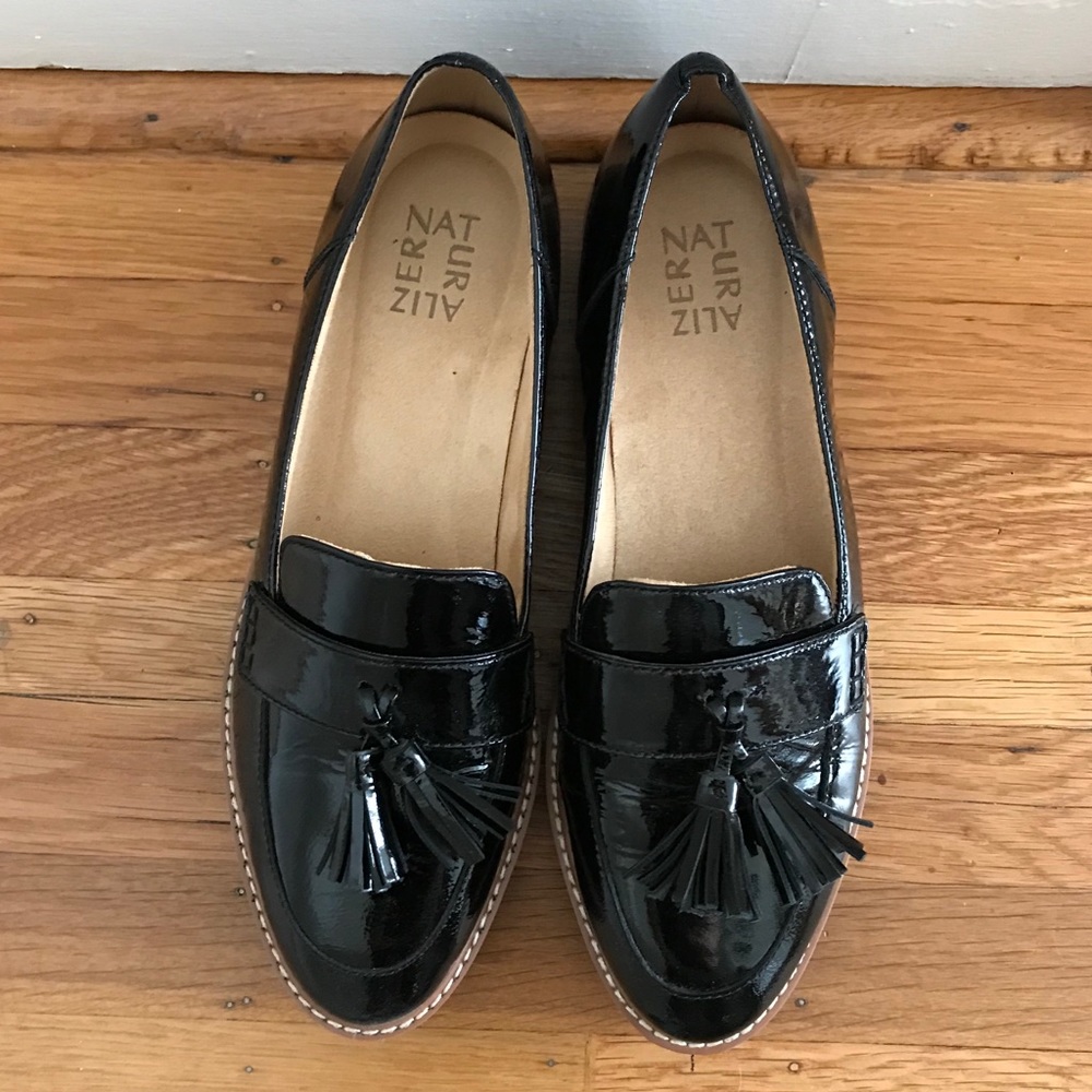 Patent Leather Platform Loafers - Worn Once